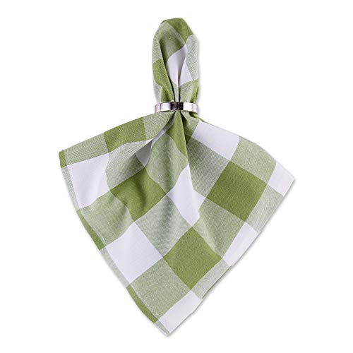DII Buffalo Check Collection, Classic Farmhouse Cloth Napkin Set, 20x20, Antique Green, 6 Piece - color: Antique Green, size: 20" x 20" (Set of 6)
