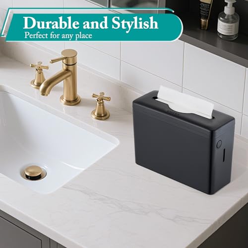 Paper Towel Dispenser Countertop,Non-Slip Base,Black-S | Multifold Trifold Z-Fold Paper Towel Holder, Hand Towel Dispenser for Kitchen Bathroom Commercial,Single Sheet Dispensing - color: Black-s