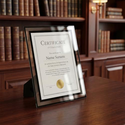 Hoikwo 8.5 by 11 Picture Frames, 12 Pack 8.5x11 Black Glass Frames – For Small Business Licenses, School Certificates, Family Awards & Office Diplomas, Tabletop Display Only – Vertical or Horizontal - size: Black-8.5x11-12 Frames
