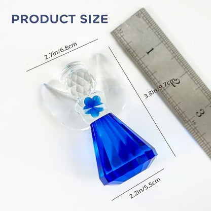 3.5'' Blue Crystal Guardian Angel Figurine,Glass Christmas Angel Ornaments - style: Blue Angel