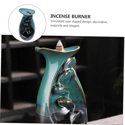DOITOOL Backflow Incense Burner Holder Household Censer Aroma Therapy Supplies Home Fragrance Desktop Ornament for Bedroom and Living Room Decoration