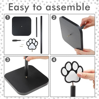 Leinuosen Dog's Paw Paper Towel Holder Farmhouse Dog's Paw Wooden Paper Towel Holder Black Funny Bathroom Countertop Accessories Kitchen Roll Stand Organizer Standing Apartment Decor Housewarming Gift - style: Dog Paws