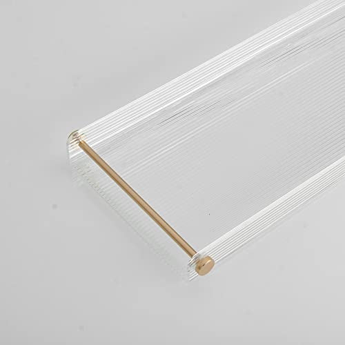 Bathtub Caddy Tray for Luxury Bathroom Bath tub Table Caddy Tray Shelf for Shower with Gold Handles fits All bathtubs - color: Ripple - With Handle