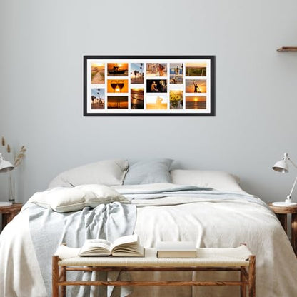 MEBRUDY 4x6 Collage Picture Frames with 15 Openings, 2 Pack Black Multi Photo Frames Display 4 x 6 Pictures with Mat for Wall Mounting, Irregularly Style - style: Irregularly Style-2 Pack