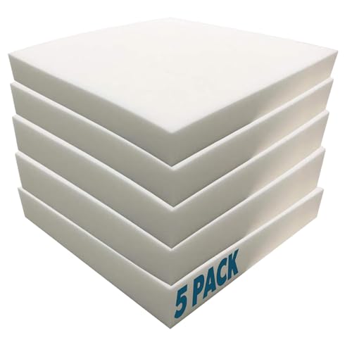 Foamma High Density Upholstery Foam, 2" x 24" x 24" 5-Pack - Couch Cushion Foam Replacement Pad, High Density Pad for Seats, Pillows, Chairs, and Craft Projects - color: High Density, size: 2" x 24" x 24", style: 5 Pack