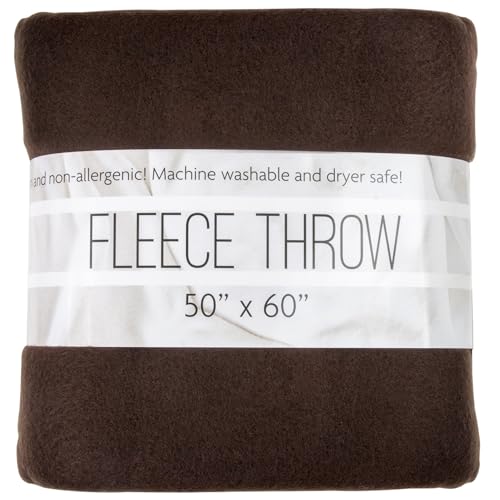 50x60 Throw Blankets, Ultra Soft Hypoallergenic Fleece Fall Throw Blanket for Livingroom, Couch, Chair, Bed, Brown - color: Chestnut Brown