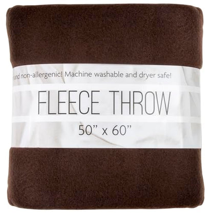 50x60 Throw Blankets, Ultra Soft Hypoallergenic Fleece Fall Throw Blanket for Livingroom, Couch, Chair, Bed, Brown - color: Chestnut Brown