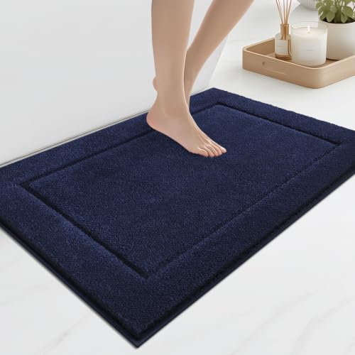 anllugs Bathroom Rugs, Non-Slip Bath Rugs, 24" x 36", Blue | Extra Soft, Super Absorbent, Machine Washable, Quick Dry, Bath Mats for Shower and Bathtub, TPR Backing, Runner Rugs - color: Blue, size: 24" X 36"