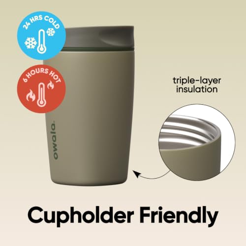 Owala SmoothSip Slider Insulated Stainless Steel Coffee Tumbler, Reusable Iced Coffee Cup, Hot Coffee Travel Mug, BPA Free 12 oz, Off Road - color: Off Road, size: 12 Ounces, style: No Handle