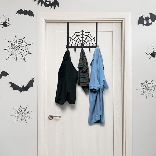 Reallnaive Cobweb Over The Door Hooks Christmas Gothic Bathroom Decor Creepy Hanger Wall Mount Rack Holder for Towel, Hat, Coat, Cloth, Keychain, Bag, Home Organizer - style: Cobweb