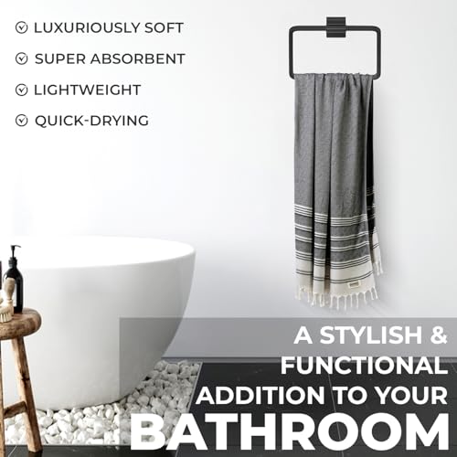 DEMMEX Organic Diamond Turkish Bath & Beach Towel | 100% Oeko-TEX Certified Turkish Cotton, Ultra-Soft, Quick-Dry, Lightweight, Compact & Oversized Luxury Peshtemal Towel, Prewashed, 71"x36", Gray - color: Gray