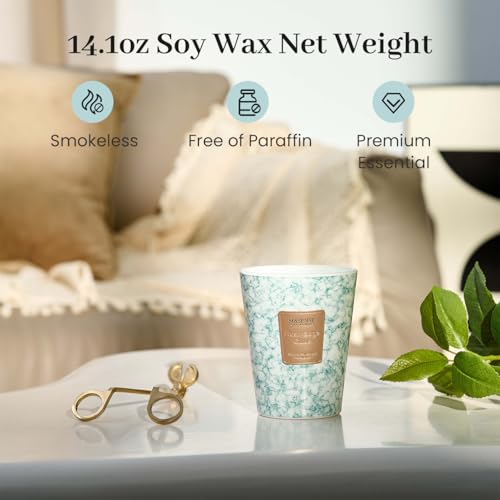 M&SENSE Fresh Sage Citrus Scented Soy Candle, 3 Wick Highly Scented 14.1 Oz 75H, Aromatherapy Christmas Gift for Women and Men - color: FreshSageCitrus, size: Medium
