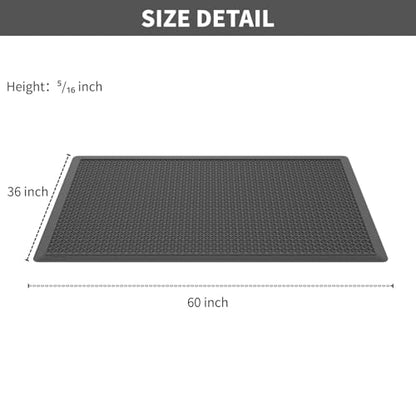 Rubber Scraper Floor Mat 60”x36” 2 Pack - Heavy Duty Outdoor Mats for Garage, Entryway, Door, Mudroom, Boot Tray - All-Weather & Easy Clean - size: 60"x36" Scraper Mats 2Pcs
