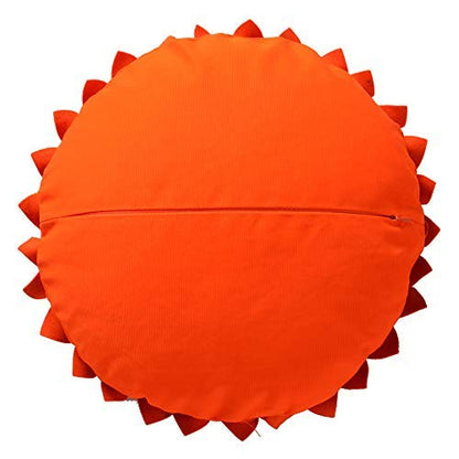 JWH 3D Flower Throw Pillow Cover, Orange Red, 14 Inch | Handmade Floral Accent, Sunflower Design, Bed Couch Bedroom Chair Pops