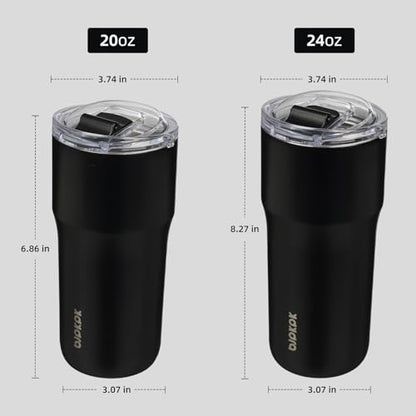BJPKPK 20oz Spill Proof Coffee Tumbler, Insulated Stainless Steel Cup | Double Wall Vacuum, Leakproof Lid, Keeps Hot/Cold/Iced, BPA Free, Dishwasher Safe, Cupholder, Travel, Black - color: Black