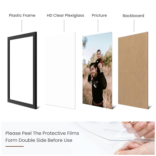Heimlove Black Collage Picture Frames Set of 12,Two 8x10,Two 6x8, Four 5x7,Four 4x6 Photo Frames,Gallery Wall Frame Set for Wall Mount or Tabletop Display - color: BLACK