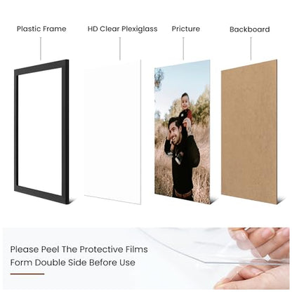 Heimlove Black Collage Picture Frames Set of 12,Two 8x10,Two 6x8, Four 5x7,Four 4x6 Photo Frames,Gallery Wall Frame Set for Wall Mount or Tabletop Display - color: BLACK
