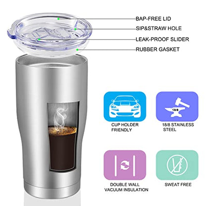 VEGOND 20oz Tumbler Stainless Steel Tumbler Cup with Lid And Straw Vacuum Insulated Double Wall Travel Coffee Mug(Stainless 6 Pack) - color: Stainless, size: 6 Count (Pack of 1)