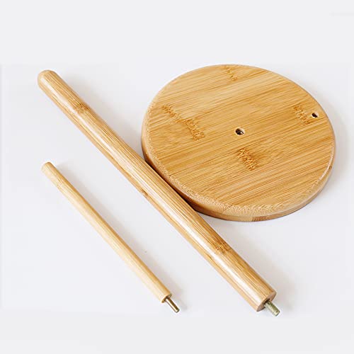 Bamboo Paper Towel Holder, Natural Bamboo Wooden Countertop Standing Paper Towel Holder, Free-Standing Kitchen Roll Hanger Rack for Dining Table Bathroom Bedroom Living Room - color: Roud Shape Base