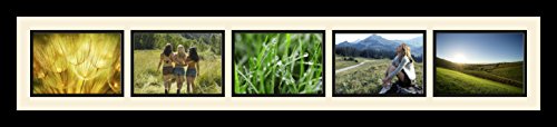 ArtToFrames Collage Photo Frame Single Mat with 5-5x7 Openings and Satin Black Frame. - color: 5 - 5x7 - (2138), size: Charcoal