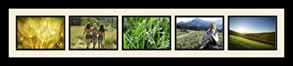 ArtToFrames Collage Photo Frame Single Mat with 5-5x7 Openings and Satin Black Frame. - color: 5 - 5x7 - (2138), size: Charcoal