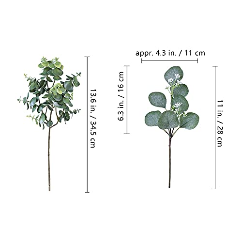 Bulk Artificial Silver Dollar Eucalyptus Leaves Picks Stems and Faux Branches for Vase Bouquets Floral Arrangement Wreath Rustic Farmhouse Greenery Decoration