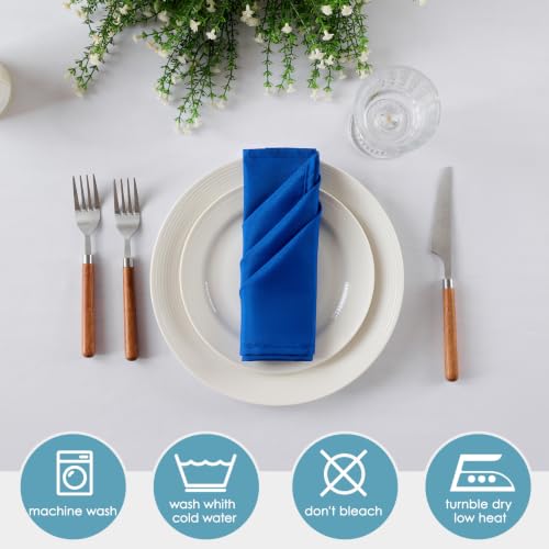 VidaFete Royal Blue Cloth Napkin, 17 x 17 Inch Polyester Napkins Set of 12 | Polyester Napkins Cloth Reusable & Wrinkle-Resistant Dinner Napkins for Weddings, Banquets, Parties, Hotels and Restaurants - color: Royal Blue, size: 17" x 17" (Set of 12)