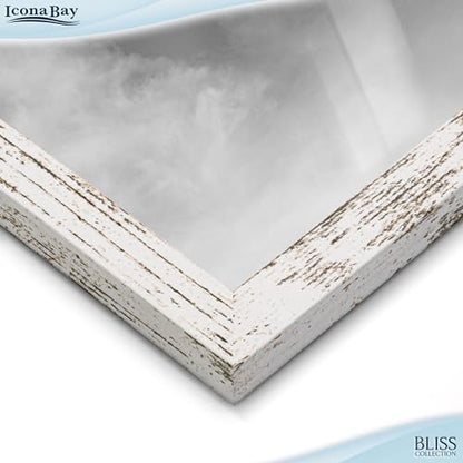 5x7 Wall Hanging Picture Frames Collage with 4 Openings - Distressed White - Casual Style Engineered Wood Frames - Wall Mount Only - Bliss Collection - color: Distressed White, size: 5x7