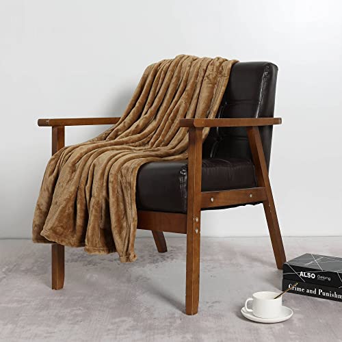 NANPIPER Fleece Blankets, Super Soft Flannel Fuzzy Blanket for Couch, Luxury Cozy Lightweight Microfiber Dog Blanket-Throw Size,Coffee Brown - color: Coffee Brown, size: Throw