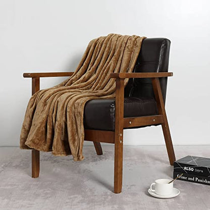 NANPIPER Fleece Blankets, Super Soft Flannel Fuzzy Blanket for Couch, Luxury Cozy Lightweight Microfiber Dog Blanket-Throw Size,Coffee Brown - color: Coffee Brown, size: Throw