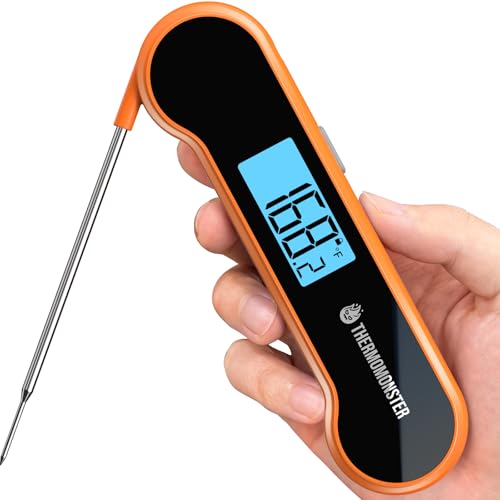 0.5 Sec Instant Read Meat Thermometer Digital for Cooking, Orange | NIST ±0.5℉ Precision Food Thermometer, Kitchen Gadgets for Oven Grill Candy BBQ Accessories, Gifts for Him Dad Men Birthday - color: Orange