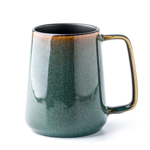 Large Ceramics Coffee Mugs,24 oz,Large Handle Design,Extra Large Tea and Coffee Cup for Office and Home，Microwave and Dishwasher Safe(Color:24 oz green) - color: 24 oz green