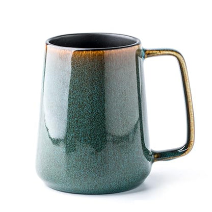 Large Ceramics Coffee Mugs,24 oz,Large Handle Design,Extra Large Tea and Coffee Cup for Office and Home，Microwave and Dishwasher Safe(Color:24 oz green) - color: 24 oz green