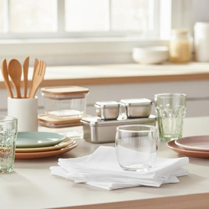 Urban Villa Cloth Napkins White Dinner 100% Cotton 18x18 Inches (Set of 6) - color: 001 White, size: 18" x 18" (Set of 6)