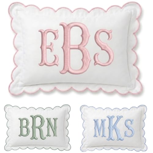 Monogram Pillow Cover, Embroidered Pillow Covers, Personalized Initials Name Pillowcase, Custom Monogrammed Baby Pillows, Nursery Decorations, Couch Bed Room Pillow Case Gifts for Kids Boy Girls - color: 02