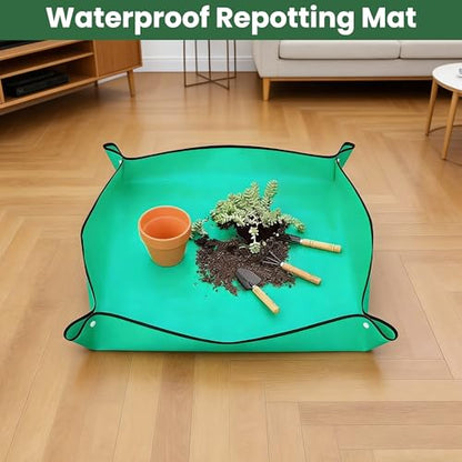 Monstera Plant Support Kit with Waterproof Repotting Mat, 10 Stackable Poles, 9 Curved Connectors, Plant Tie Wire & Hook and Loop Tape for Monstera, Pothos, Philodendron