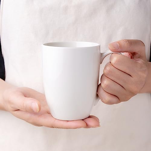 GBhome White Coffee Mugs Set of 6, 12 oz Ceramic Coffee Cups | Classic COffee Mugs for Home,Office&Restaurant,Tea/Espresso/Cappuccino. Dishwasher&Microwave Safe - color: Off White 2, size: 12 oz (6 Piece Set)