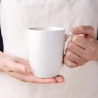 GBhome White Coffee Mugs Set of 6, 12 oz Ceramic Coffee Cups | Classic COffee Mugs for Home,Office&Restaurant,Tea/Espresso/Cappuccino. Dishwasher&Microwave Safe - color: Off White 2, size: 12 oz (6 Piece Set)