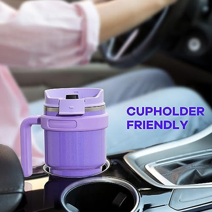 20 oz Insulated Travel Coffee Mug Tumbler with Handle and Straw | Leakproof Stainless Steel Coffee Cup with Lid, Double Wall Vacuum Ice Thermal Cup, Sage - color: .Sage, size: 20 Ounces