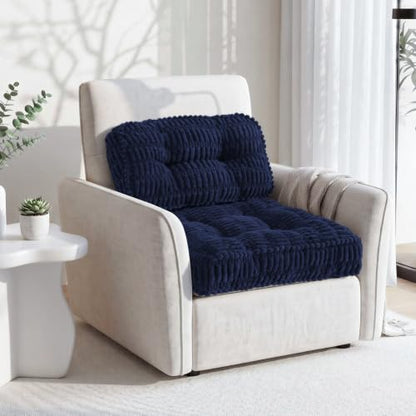 idee-home Recliner Cushions with Lumbar Support Pillow Set for Elderly | 20x20x5 Inch Recliner Seat Cushion Tufted, Large Square Seat Cushion Non-Slip Reduce Hip & Lumbar Pain - color: Navy Seat&lumbar