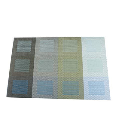 Set of 6 Placemats for Dinning Table, Luxury PVC Woven Vinyl Table Mats,Washable and Heat Insulation Kitchen Place Mats (6 pcs, Red) - color: Blue-square