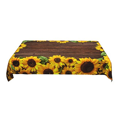 Worltoldb Sunflower Tablecloths Polyester Table Cloth for Kitchen Dinning Table Washable Table Cover for Parties Wedding Picnic Farmhouse - color: White5