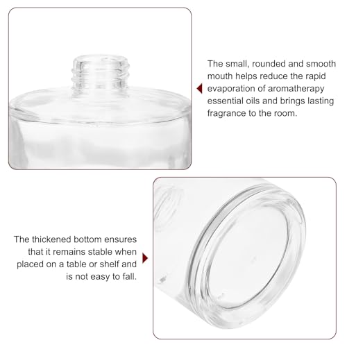 HARFINGTON 200ml/6.8oz Empty Glass Diffuser Bottle 3.2" x 3.3" Refillable Fragrance Accessories Aromatherapy Jar Container for Replacement Reed Diffuser DIY Home Bathroom Transparent - size: 6.8 Ounces