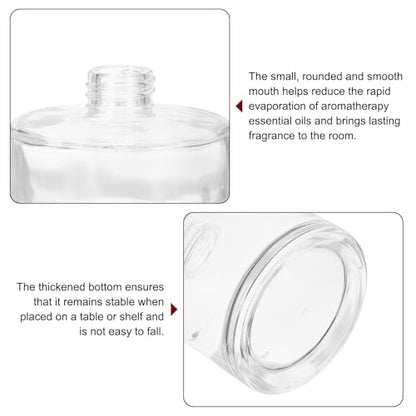 HARFINGTON 200ml/6.8oz Empty Glass Diffuser Bottle 3.2" x 3.3" Refillable Fragrance Accessories Aromatherapy Jar Container for Replacement Reed Diffuser DIY Home Bathroom Transparent - size: 6.8 Ounces