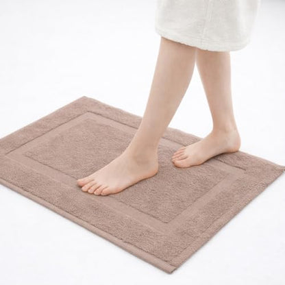 Rajlinen Cotton Bath Mat 2 Pack 23x36-100% Cotton 500 GSM Highly Absorbent Hotel Spa Bathroom Floor Mats, Aesthetic Acron Bath Mat Towels, Machine Washable Shower/Bathtub Rugs - color: Acron