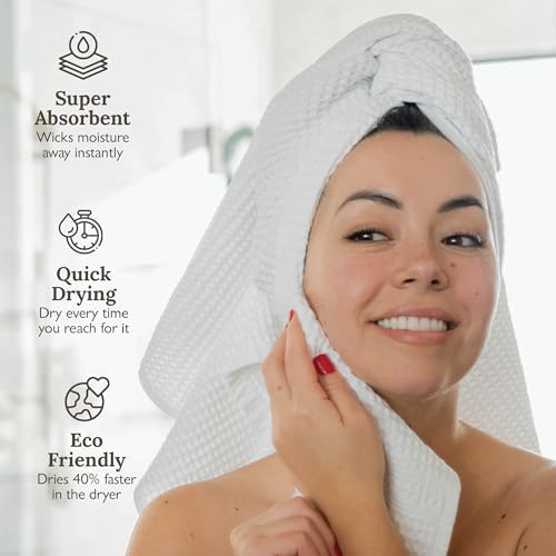 GILDEN TREE Waffle Towel Set Quick Dry Thin | 2 Bath Towels | 2 Hand Towels | 2 Washcloths, Classic Style (Stone) - color: Stone, size: Bath Towel Set
