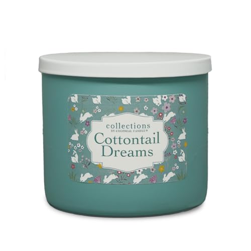 Colonial Candle Cottontail Dreams Scented Jar Candle, Easter Collection, 3 Wick, 14.5 oz - Up to 60 Hours Burn, Easter Candle, Made in the USA - color: Cottontail Dreams