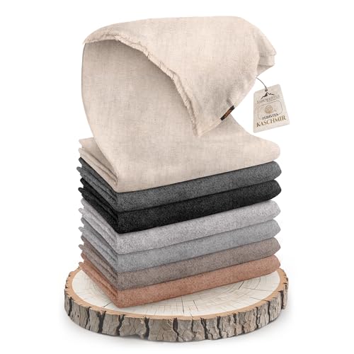Cashmere Blanket – Hand Woven 100% Pure Wool Throw Blanket, 135 x 270 cm – Plain Cozy, and Soft Blanket for Bed, Sofa, or Couch - Made in Nepal - color: White Grey