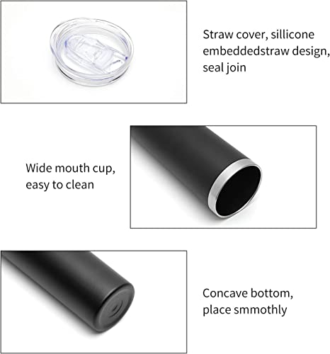 HASLE OUTFITTERS 20 oz Skinny Tumblers Bulk Set, Stainless Steel Insulated Slim Tumblers with Lids, Reusable Double Wall Travel Coffee Mugs, Durable Powder Coated Travel Water Cups(Black, 12) - color: Black, size: 20 oz (12 Count)