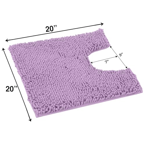 LuxUrux Bath Mat-Extra-Soft Plush Bath Shower Bathroom Rug,1'' Chenille Microfiber Material, Super Absorbent Shaggy Bath Rug. Machine Wash & Dry (20 x 20 inch, Lavender) - color: Lavender, size: 20'' X 20'' U